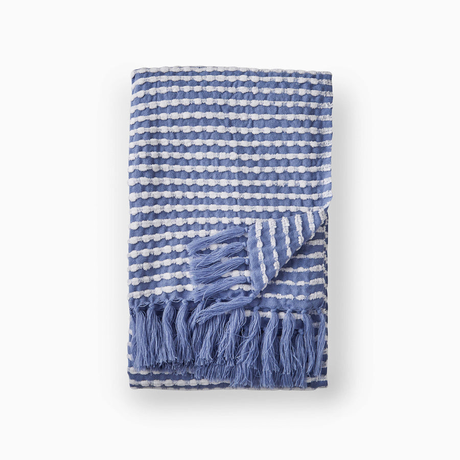 Stab Stitch Blue Throw - DISC Stab Stitch Blue Throw 125x150CM Accessories Sterling Home 2