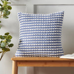Stab Stitch Blue Square Cushion - DISC Stab Stitch Blue Cushion 43x43CM Accessories Sterling Home 1