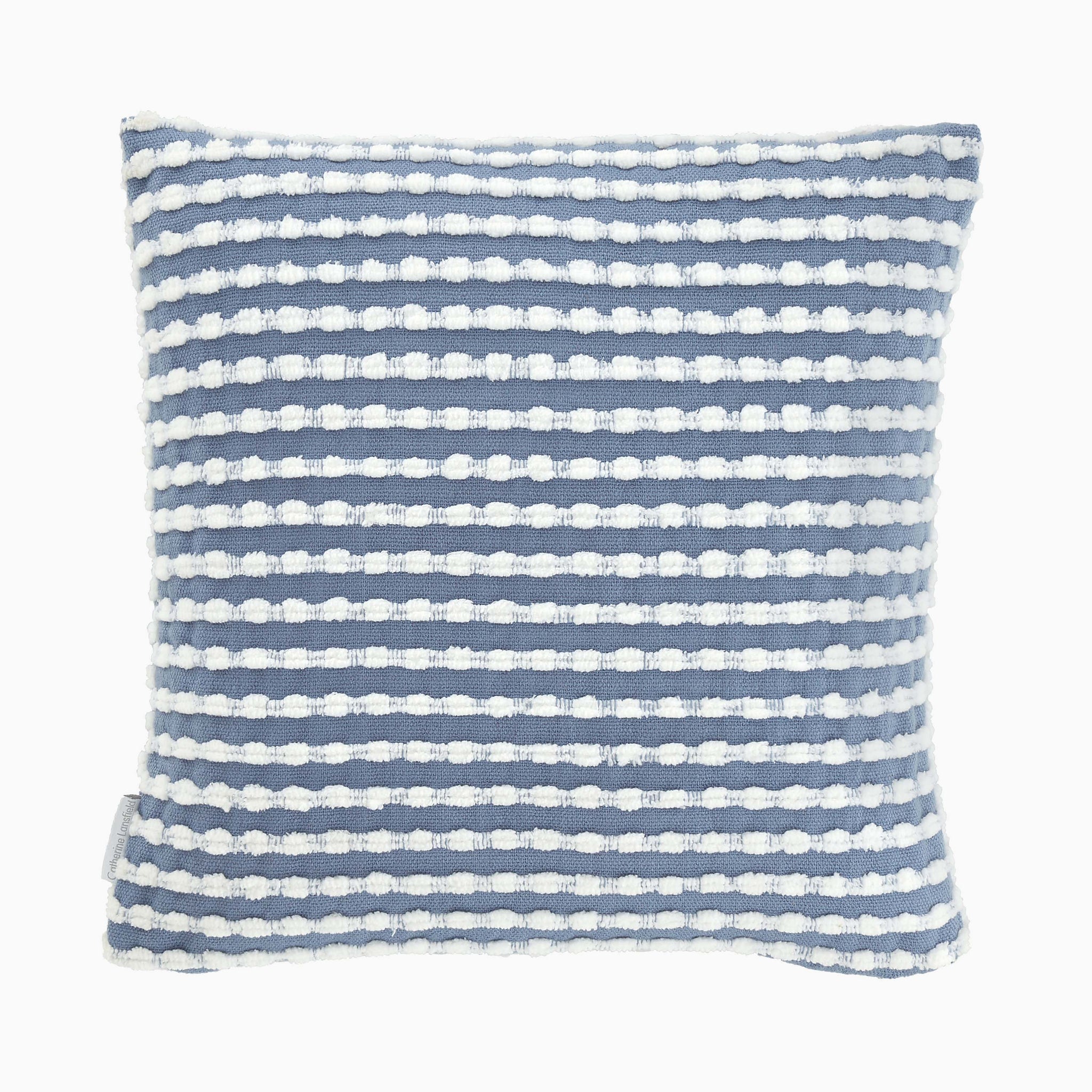 Stab Stitch Blue Square Cushion - DISC Stab Stitch Blue Cushion 43x43CM Accessories Sterling Home 2