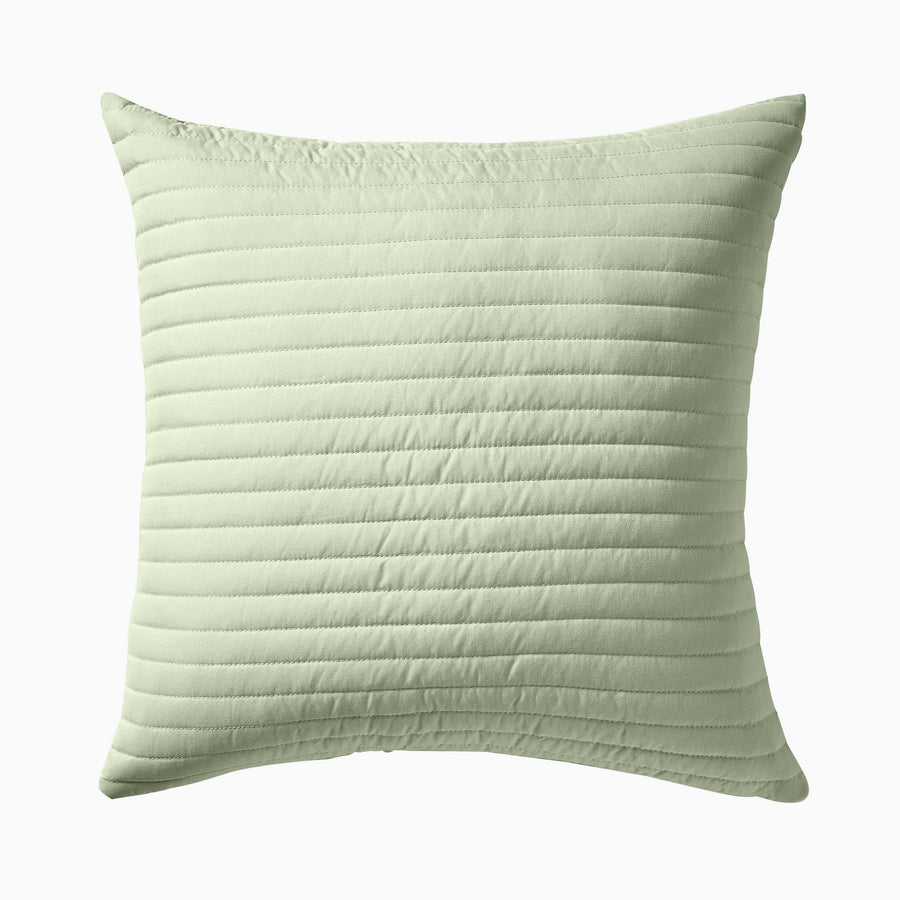Quilted Lines Green Square Cushion - DISC Quilted Lines Cushion Sage 55x55CM Accessories Sterling Home 2