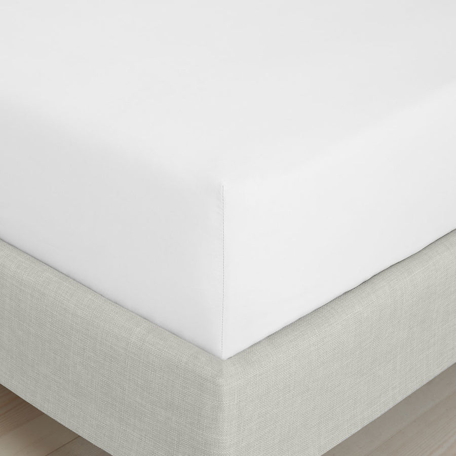 Bianca Percale White Fitted Bed Sheet - 200TC Percale White Double Fitted Sheet - Double Accessories Sterling Home 2