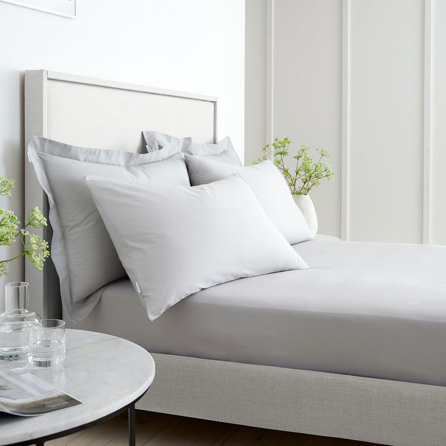 Bianca Percale Grey Fitted Bed Sheet - 200TC Percale Grey Double Fitted Sheet - Double Accessories Sterling Home 1