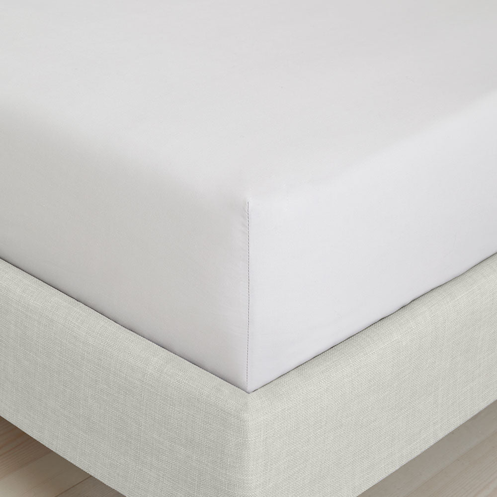 Bianca Percale Grey Fitted Bed Sheet - 200TC Percale Grey Double Fitted Sheet - Double Accessories Sterling Home 2