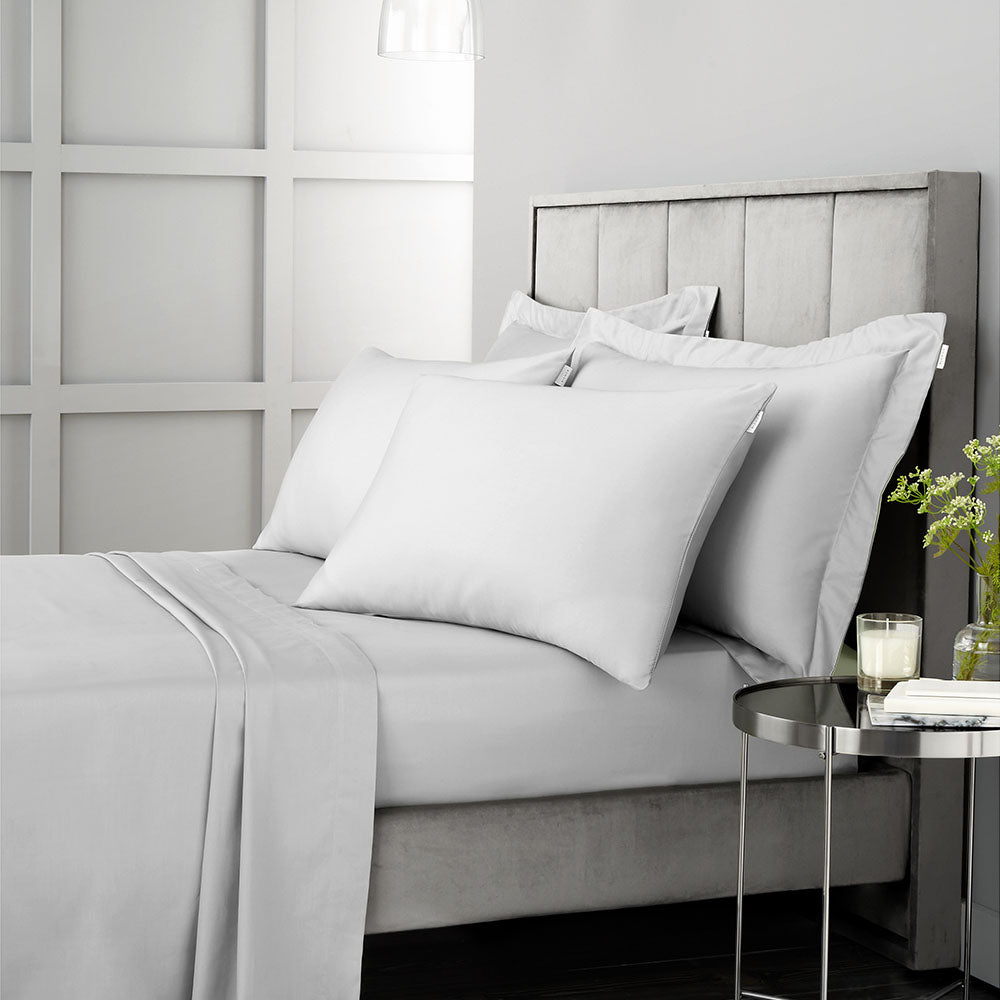 Bianca Sateen Grey Flat Bed Sheet - 400TC Sateen Dove Grey Double Flat Sheet - Double Accessories Sterling Home 1