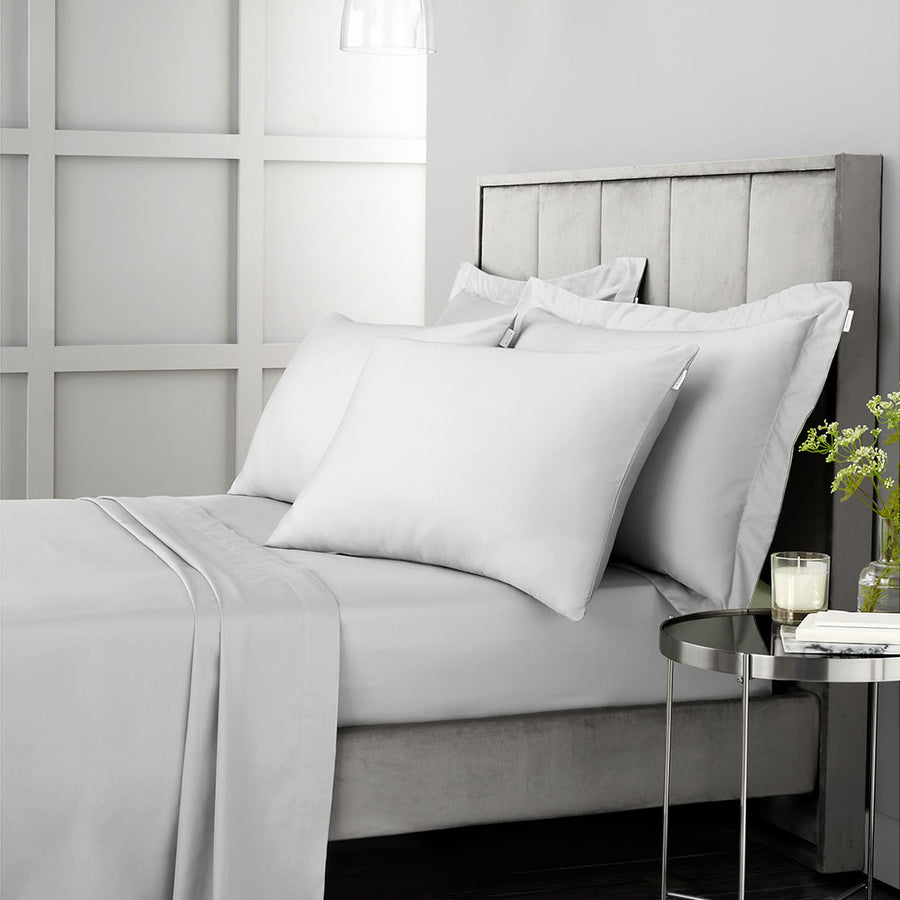Bianca Sateen Grey Flat Bed Sheet - 400TC Sateen Dove Grey Double Flat Sheet - Double Accessories Sterling Home 1