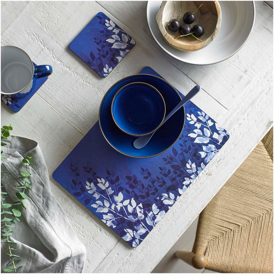 Denby Blue Foliage Colours Set of 6 Placemats - Denby Colours Blue Foliage Placemats Set Of 6 Accessories Sterling Home 1