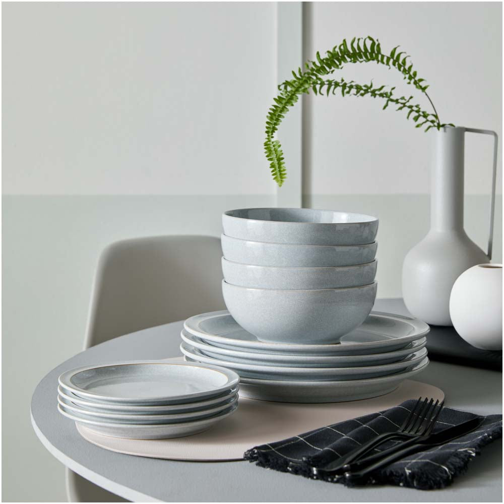 Denby Dove Grey 12 Piece Dinner Set - Dove Grey 12 Piece Tableware Set Accessories Sterling Home 1