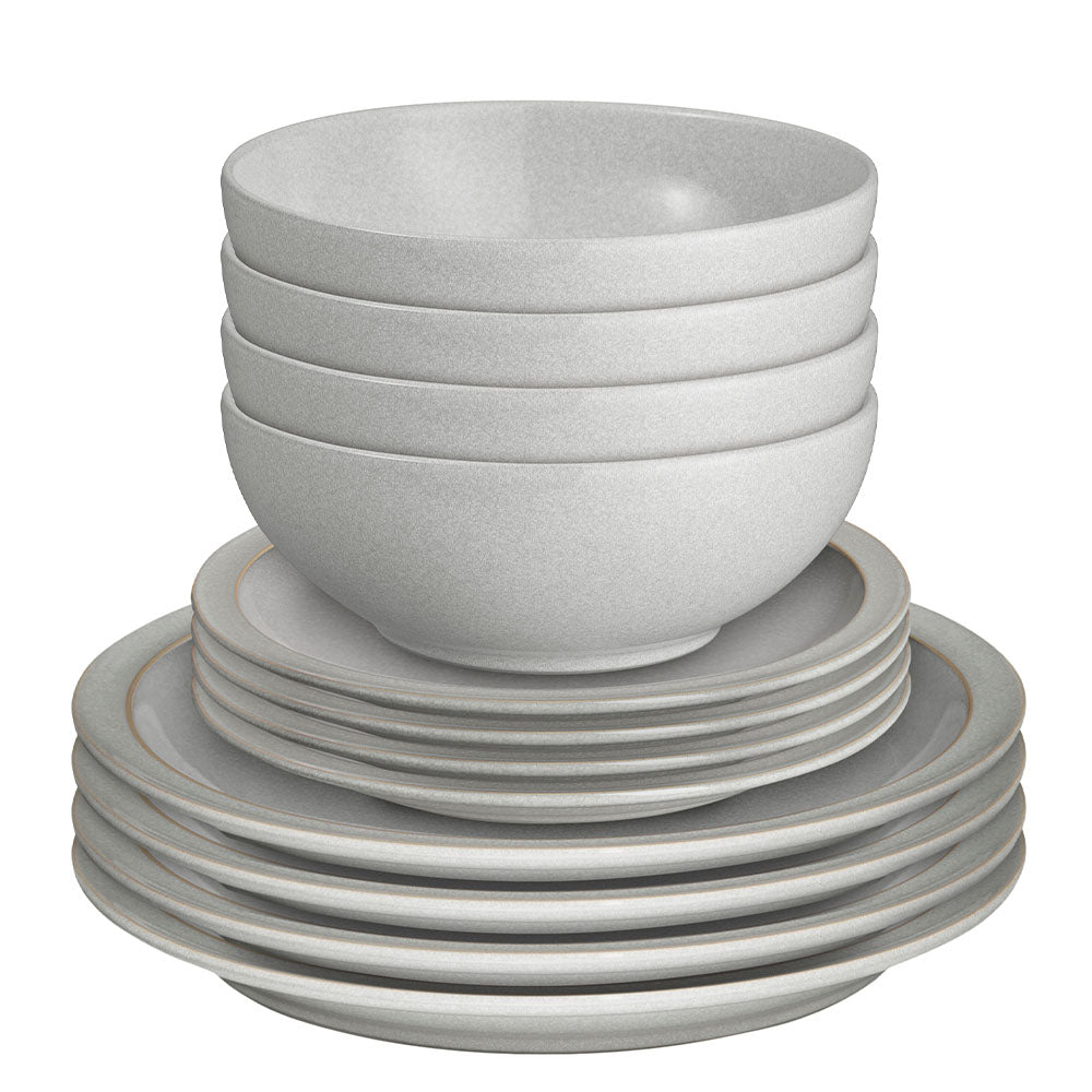 Denby Dove Grey 12 Piece Dinner Set - Dove Grey 12 Piece Tableware Set Accessories Sterling Home 3