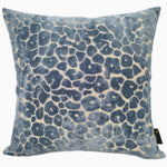 Leopard Cut Velvet Blue Square Cushion - Spoton Cut Velvet PM Blue 56x56CM Cushion Accessories Sterling Home 1