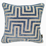 Abstract Cut Velvet Blue Square Cushion - Amazing PM Cut Velvet Blue43x43CM Cushion Accessories Sterling Home 1