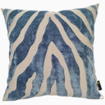 Zebedeedodah Cut Velvet Blue Square Cushion - Zebedeedodah PM Cut Velvet Blue 43x43CM Cushion Accessories Sterling Home 1