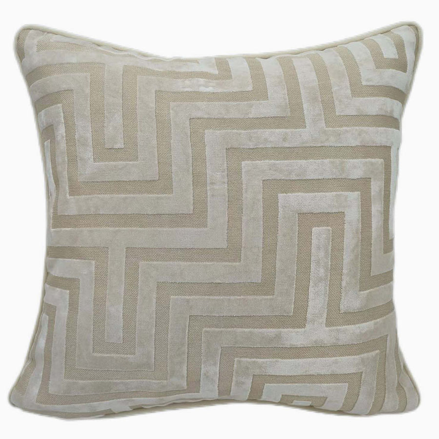 Abstract Cut Velvet Cream Square Cushion - DISC Amazing PM Cut Velvet Ivory 43x43CM Cushion Accessories Sterling Home 1