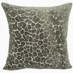 Leopard Cut Velvet Green Square Cushion - Spoton Cut Velvet PM Sage 56x56CM Cushion Accessories Sterling Home 1