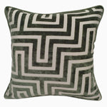 Abstract Cut Velvet Green Square Cushion - Amazing PM Cut Velvet Sage 43x43CM Cushion Accessories Sterling Home 1