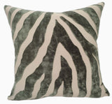 Zebedeedodah Cut Velvet Green Square Cushion