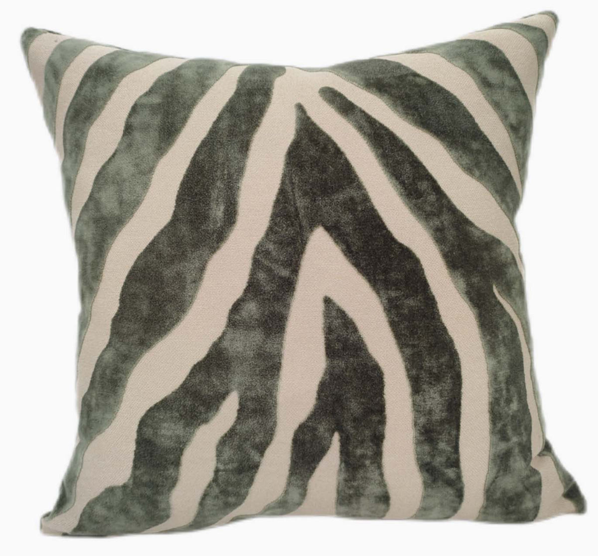 Zebedeedodah Cut Velvet Green Square Cushion - Zebedeedodah PM Cut Velvet Sage 43x43CM Cushion Accessories Sterling Home 1