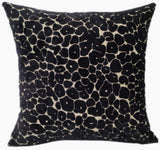 Leopard Cut Velvet Black Square Cushion