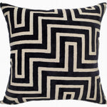 Abstract Cut Velvet Black Square Cushion - Amazing PM Cut Velvet Black 43x43CM Cushion Accessories Sterling Home 1