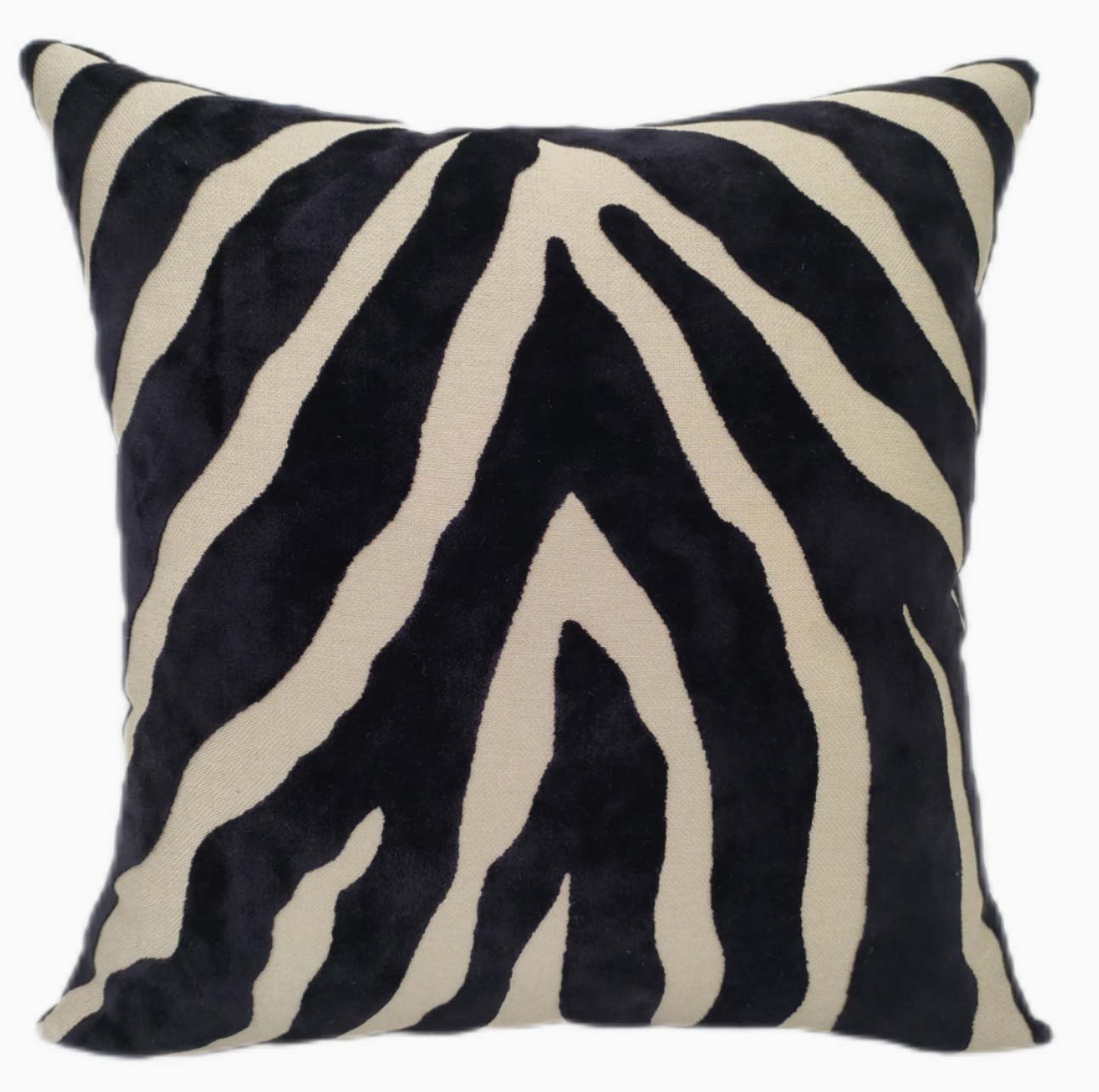 Zebedeedodah Cut Velvet Black Square Cushion - Zebedeedodah PM Cut Velvet Black 43x43CM Cushion Accessories Sterling Home 1