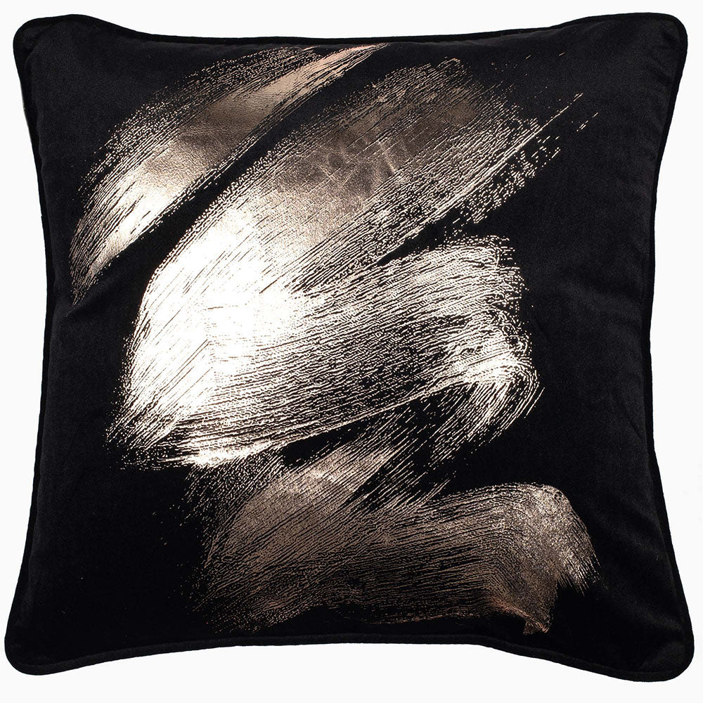 Gentlestrokes Velvet Foil Black Square Cushion - DISC Gentlestrokes Velvet Foil Black 45x45CM Cushion Accessories Sterling Home 1