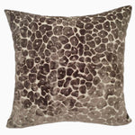 Leopard Cut Velvet Brown Square Cushion - Spoton PM Cut Velvet PM Choc 56x56CM Cushion Accessories Sterling Home 1
