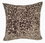 Leopard Cut Velvet Brown Square Cushion