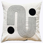 Klee Art Deco Stich Black Square Cushion - DISC Klee Art Deco Stitch Black 45x45CM Cushion Accessories Sterling Home 1