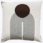 Saloni Art Deco Brown Square Cushion - DISC Saloni Art Deco Stitch Brown 45x45CM Cushion Accessories Sterling Home 1