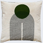 Saloni Art Deco Green Square Cushion - Saloni Art Deco Stitch Olive 45x45CM Cushion Accessories Sterling Home 1