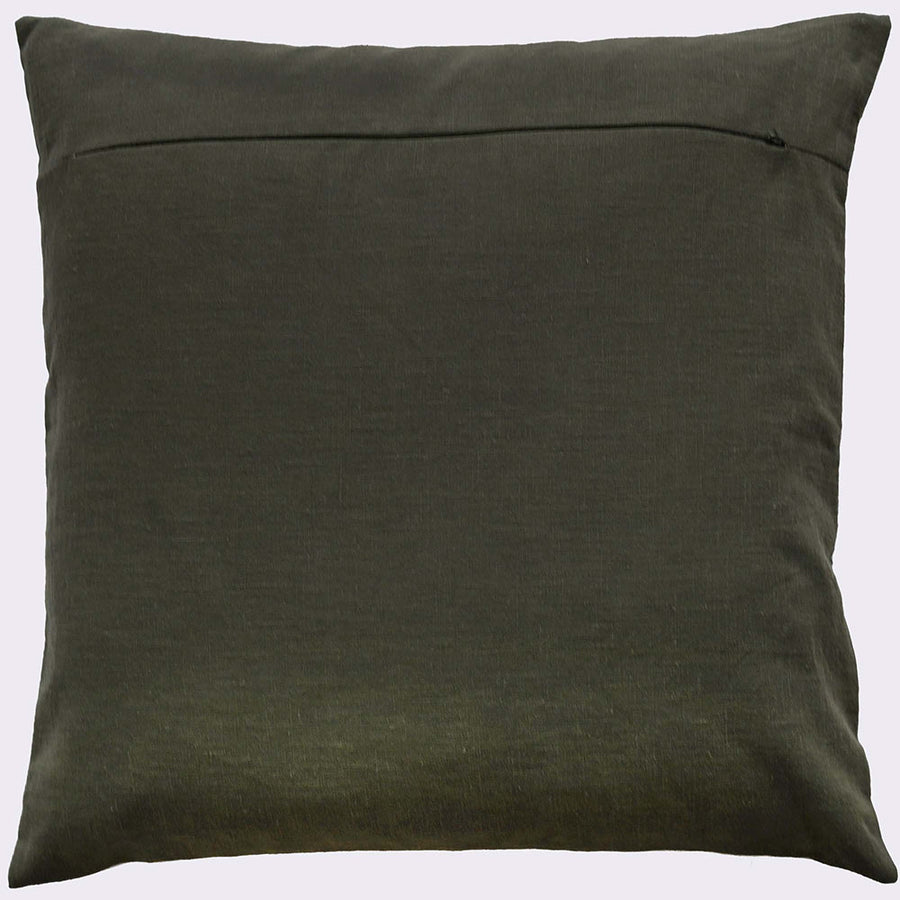 Saloni Art Deco Green Square Cushion - Saloni Art Deco Stitch Olive 45x45CM Cushion Accessories Sterling Home 2