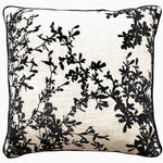 Rimini Embroidered Floral Square Cushion - DISC Rimini Mono Emb Floral Linen 45x45CM Cushion Accessories Sterling Home 1