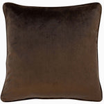 Luxe Velvet Green Brown Square Cushion - DISC Luxe Velvet Piped Chocolate 43x43CM Cushion Accessories Sterling Home 1