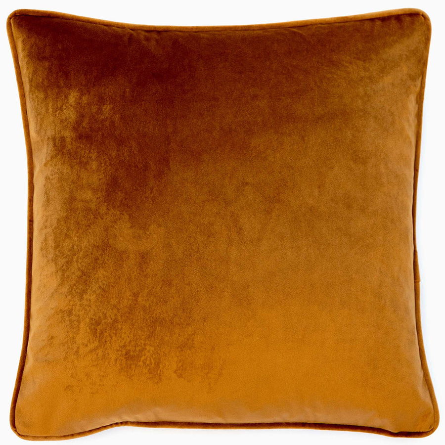 Luxe Velvet Green Orange Square Cushion - DISC Luxe Velvet Piped Tan 43x43CM Cushion Accessories Sterling Home 1