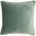 Luxe Velvet Green Square Cushion - Luxe Velvet Piped Eucalyptus 43x43CM Cushion Accessories Sterling Home 1