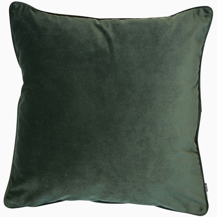 Luxe Velvet Green Square Cushion - Luxe Velvet Piped Pine Green 43x43CM Cushion Accessories Sterling Home 1