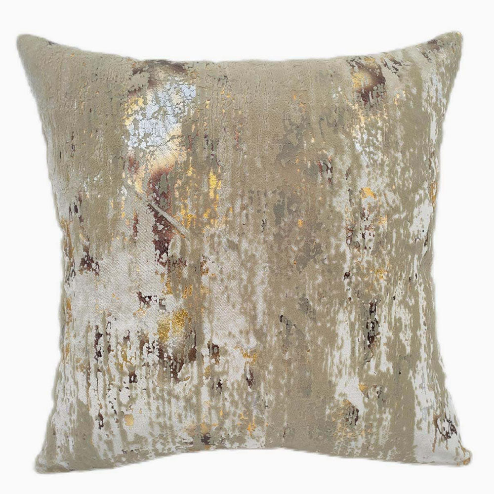 Torcello Foil Velvet Gold Square Cushion - Torcello Foil Velvet Gold 56x56CM Cushion Accessories Sterling Home 1
