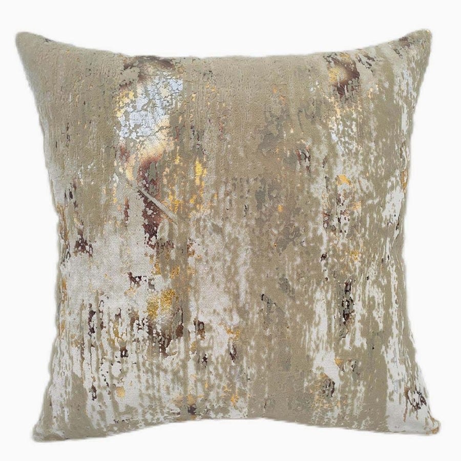 Torcello Foil Velvet Gold Square Cushion - Torcello Foil Velvet Gold 56x56CM Cushion Accessories Sterling Home 1