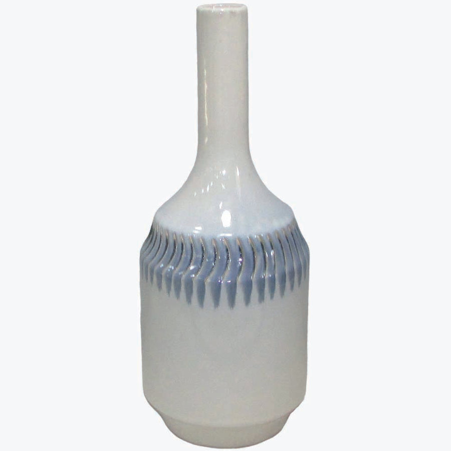 Blue And White Skittle Vase - DISC Blue & White Skittle Vase 37CM Accessories Sterling Home 1