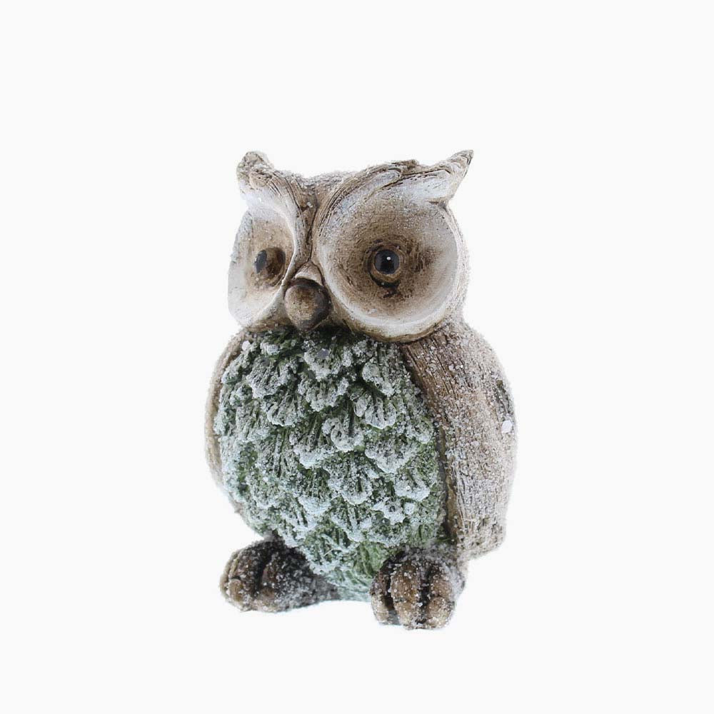 Small Grey Owl - L Light And Dark Grey Polyresin Owl 8CM Accessories Sterling Home 1