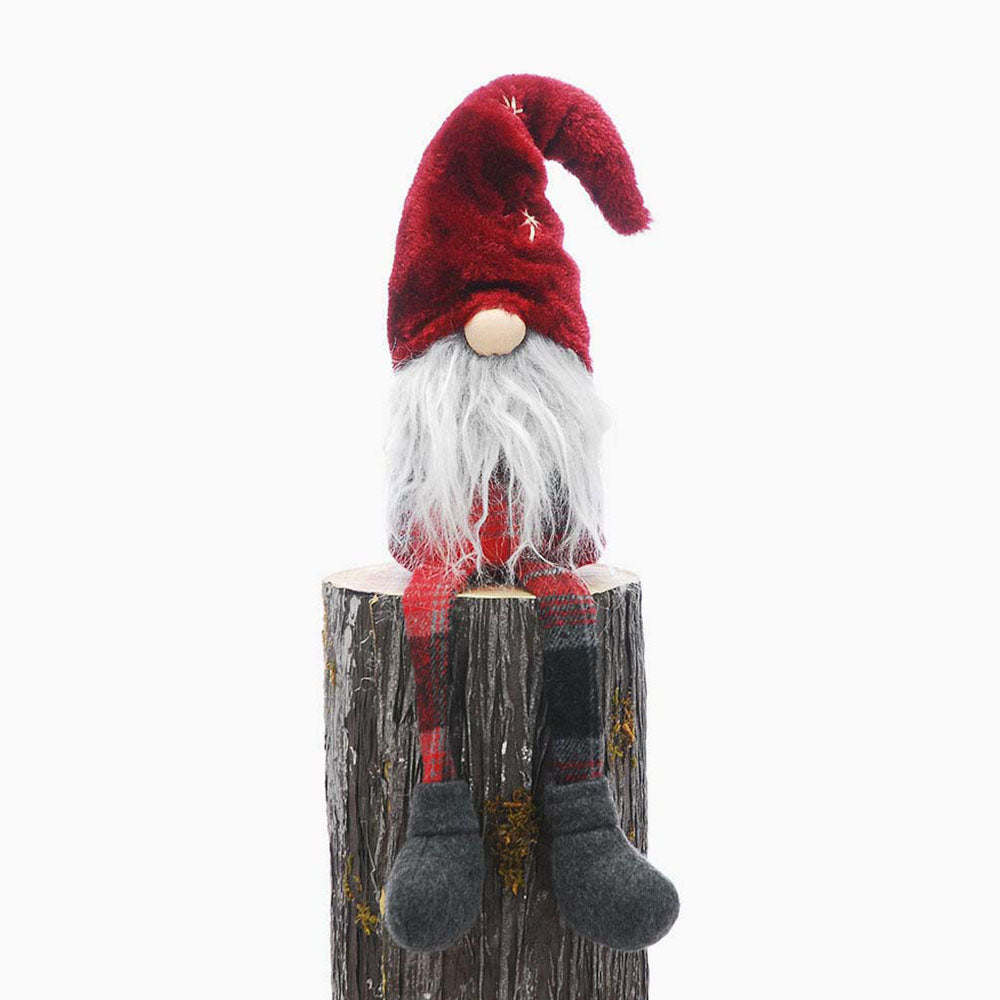 Dangling Legs Red & Grey Tartan Gonk - C Dangly Legs Red Tartan Gonk With Hat Accessories Sterling Home 1