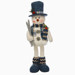 Standing Plush Snowman With Skis - L Standing Plush Snowman Carrying Skis 63CM Accessories Sterling Home 1