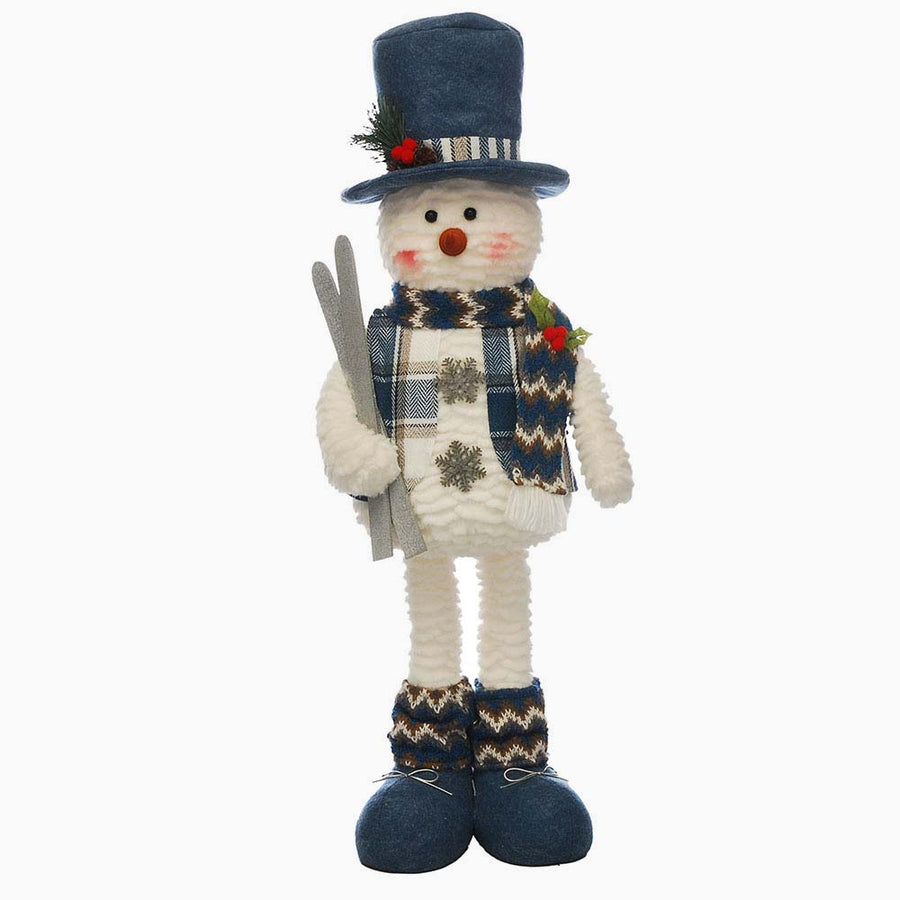 Standing Plush Snowman With Skis - L Standing Plush Snowman Carrying Skis 63CM Accessories Sterling Home 1