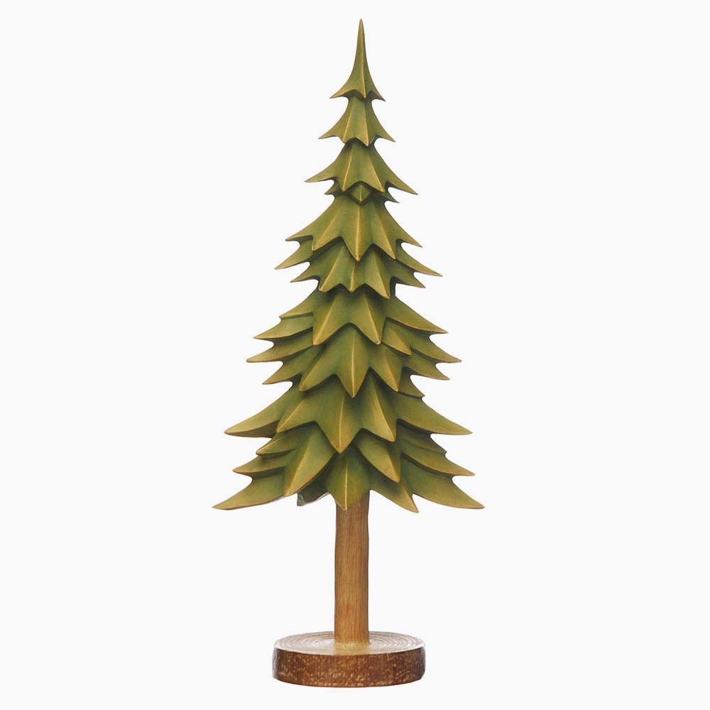 Green Tree on Wooden Base - C Green Resin Tree On Natural Base 44CM Accessories Sterling Home 1