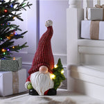 Large Gonk With Red Hat & Tree Battery Operated - C Lit BO Ceramic Gonk With Red Hat And Tree 46CM Accessories Sterling Home 1