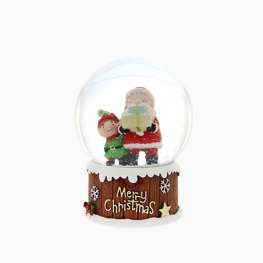 Santa & Elf Colour Changing Snowglobe - C Santa Elf Colour Change Snowglobe 10CM Accessories Sterling Home 1