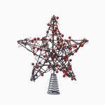 Star Red Berries Tree Topper - C Star Tree Topper Red Berries Black 30CM Accessories Sterling Home 1