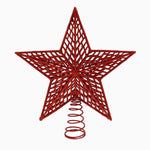 Glitter Red Star Tree Topper - C Red Glitter Star Tree Topper 27CM Accessories Sterling Home 1