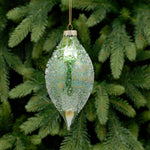 Iridescent Green Olive Glass Bauble - S Iridescent Olive Glass Bauble Green 13CM Accessories Sterling Home 1