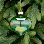 Iridescent Green Onion Glass Bauble - S Iridescent Onion Glass Bauble Green 8CM Accessories Sterling Home 1