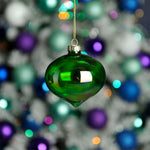 Iridescent Green Onion Glass Bauble - S Iridescent Onion Glass Bauble Green 8CM Accessories Sterling Home 2
